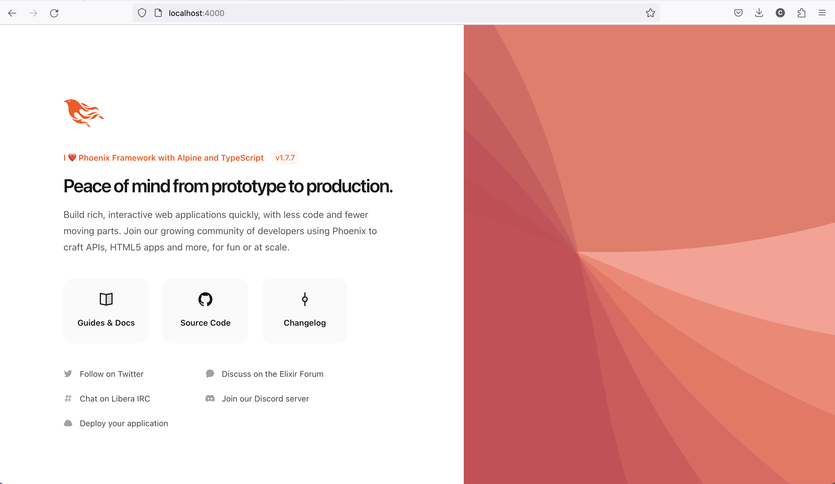 A screenshot of our Phoenix project with Alpine.js
